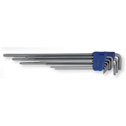 Stiftsleutelset extra lang security Torx 9 delig